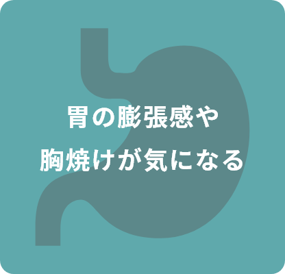 胃の膨張感や胸焼けが気になる